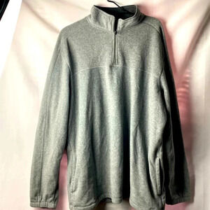 CROFT & BARROW MENS SIZE XLT 3/4 ZIP GRAY FLEECE SHIRT EXCELLENT CONDITION